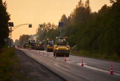 Ремонтные работы на Красносельском шоссе в Гатчинском районе перевели в ночной режим