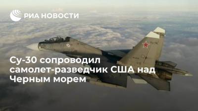 Истребитель Су-30 сопроводил самолет-разведчик ВВС США у границы России над Черным морем