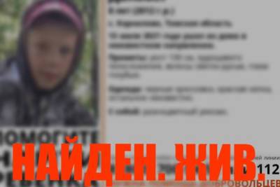 Пропавший под Томском ребенок найден живым