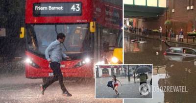 Потоп в Лондоне: затоплены улицы и метро – фото, видео