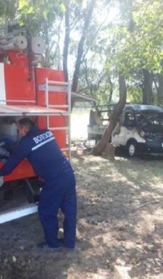 В Астраханской области дотла сгорел грузовой автомобиль