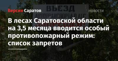 В лесах Саратовской области на 3,5 месяца вводится особый противопожарный режим: список запретов