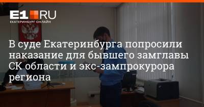 В суде Екатеринбурга попросили наказание для бывшего замглавы СК области и экс-зампрокурора региона