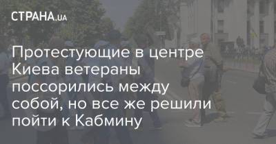 Протестующие в центре Киева ветераны поссорились между собой, но все же решили пойти к Кабмину