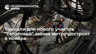 Тоннели для нового участка "салатовой" линии метро достроят в ноябре