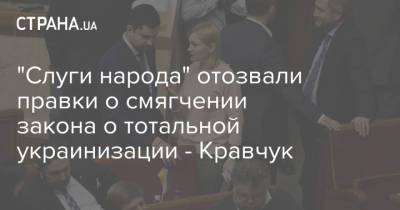 "Слуги народа" отозвали правки о смягчении закона о тотальной украинизации - Кравчук