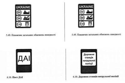 На дорогах Украины установят новые дорожные знаки
