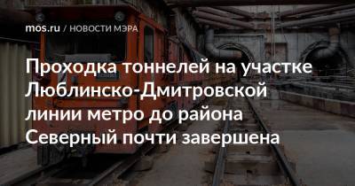 Проходка тоннелей на участке Люблинско-Дмитровской линии метро до района Северный почти завершена