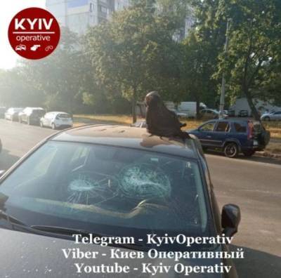 В столице хулиганы разбили стекло в автомобиле и положили голову коровы на крышу (ФОТО)