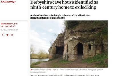 Раскрыта тайна пещерного дома в Дербишире для изгнанного короля IX века