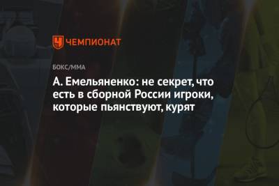 А. Емельяненко: не секрет, что есть в сборной России игроки, которые пьянствуют, курят