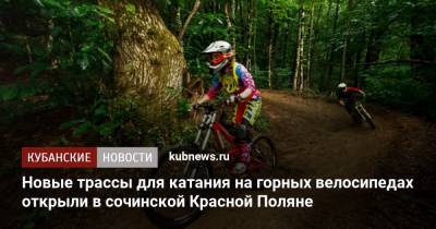 Новые трассы для катания на горных велосипедах открыли в сочинской Красной Поляне