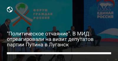 "Политическое отчаяние". В МИД отреагировали на визит депутатов партии Путина в Луганск