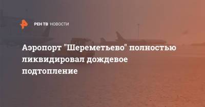 Аэропорт "Шереметьево" полностью ликвидировал дождевое подтопление