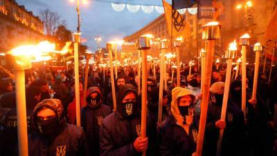 Украинские националисты вышли на митинг в центре Киева