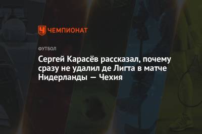 Сергей Карасёв рассказал, почему сразу не удалил де Лигта в матче Нидерланды — Чехия