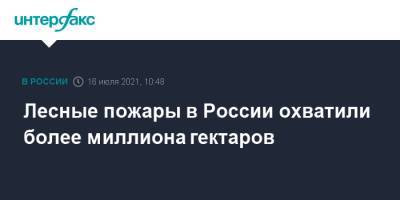 Лесные пожары в России охватили более миллиона гектаров