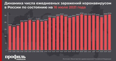 За сутки в России зарегистрировали 25704 случая COVID-19 и рекордное количество смертей