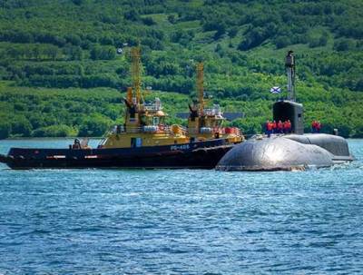 На базу вернулся после длительного похода подводный ракетоносец «Владимир Мономах»