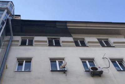 Обрушение части фасада дома произошло в Басманном районе Москвы