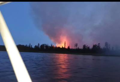 Очевидцы сообщили о природном пожаре на острове Никитинский