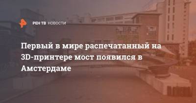 Первый в мире распечатанный на 3D-принтере мост появился в Амстердаме