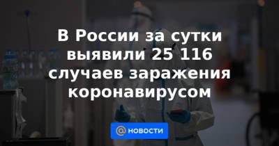 В России за сутки выявили 25 116 случаев заражения коронавирусом