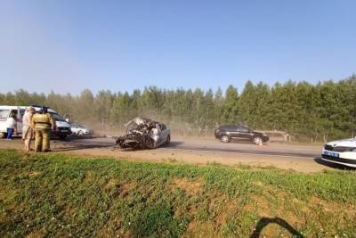 Появилось видео с места ДТП с тремя погибшими в Рязанской области