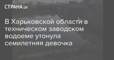 В Харьковской области в техническом заводском водоеме утонула семилетняя девочка