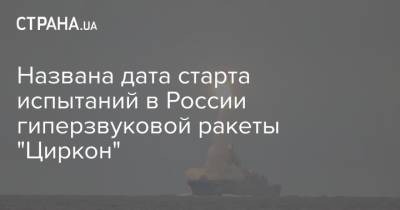 Названа дата старта испытаний в России гиперзвуковой ракеты "Циркон"