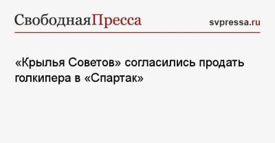 «Крылья Советов» согласились продать голкипера в «Спартак»