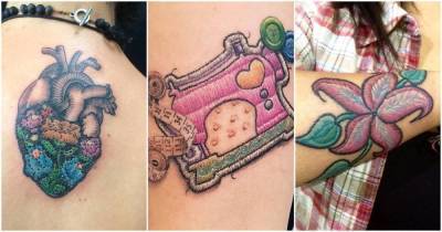 Татуировщики нынче очень креативны: они делают красочные татуировки, похожие на вышивку