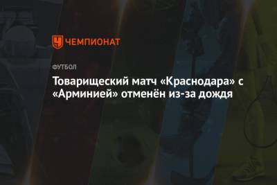 Товарищеский матч «Краснодара» с «Арминией» отменён из-за дождя