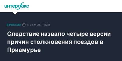 Следствие назвало четыре версии причин столкновения поездов в Приамурье