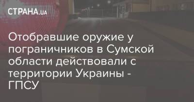 Отобравшие оружие у пограничников в Сумской области действовали с территории Украины - ГПСУ