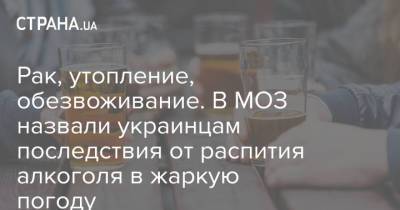 Рак, утопление, обезвоживание. В МОЗ назвали украинцам последствия от распития алкоголя в жаркую погоду