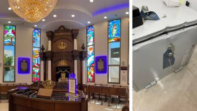 В шабат без сигнализации: в Кфар-Сабе обокрали и разгромили синагогу