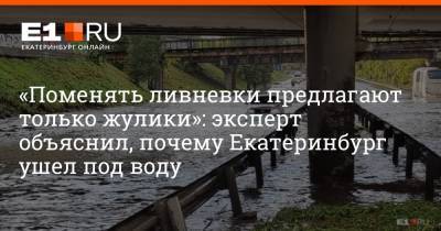 «Поменять ливневки предлагают только жулики»: эксперт объяснил, почему Екатеринбург ушел под воду