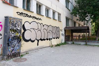 В Екатеринбурге художники «перенесли» граффити с памятника архитектуры на двери УК