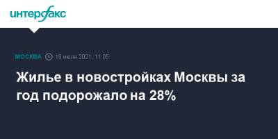 Жилье в новостройках Москвы за год подорожало на 28%