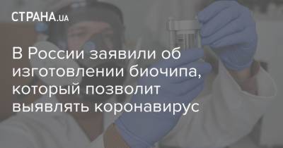В России заявили об изготовлении биочипа, который позволит выявлять коронавирус