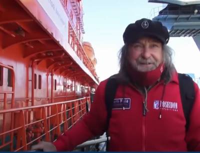 У путешественника Конюхова в Арктике появился особый талисман с корабля «Адмирал Харламов»