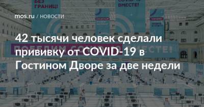 42 тысячи человек сделали прививку от COVID-19 в Гостином Дворе за две недели