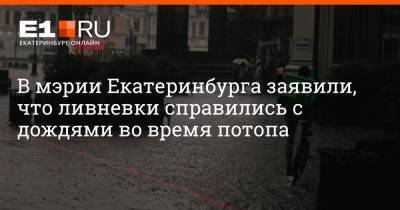 В мэрии Екатеринбурга заявили, что ливневки справились с дождями во время потопа