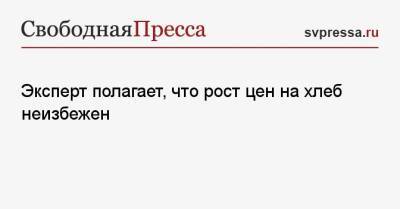 Эксперт полагает, что рост цен на хлеб неизбежен