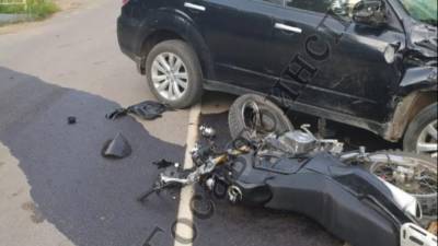 Мотоциклист и 15-летняя пассажирка пострадали в ДТП в Тульской области