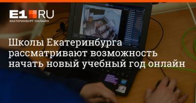 Школы Екатеринбурга рассматривают возможность начать новый учебный год онлайн
