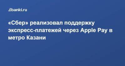 «Сбер» реализовал поддержку экспресс-платежей через Apple Pay в метро Казани