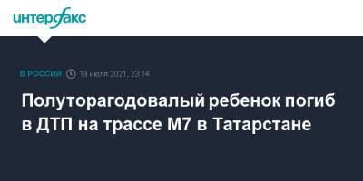 Полуторагодовалый ребенок погиб в ДТП на трассе М7 в Татарстане