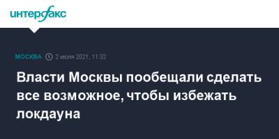 Власти Москвы пообещали сделать все возможное, чтобы избежать локдауна